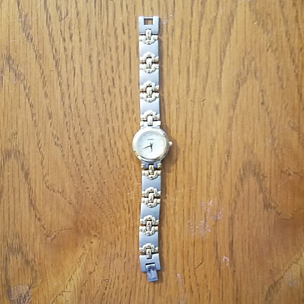 Stainless Steel and Gold Fossil Watch